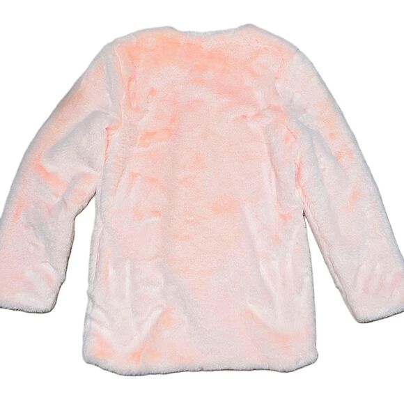 NWT XS Eilly Bazar Baby Pink Fuzzy Furry Vegan Y2k Jacket Coat Open Front - Picture 5 of 5